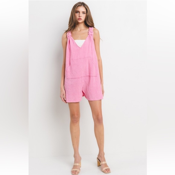 35 Fabulous Mineral Washed Banded Strap Romper - Picture 5 of 5